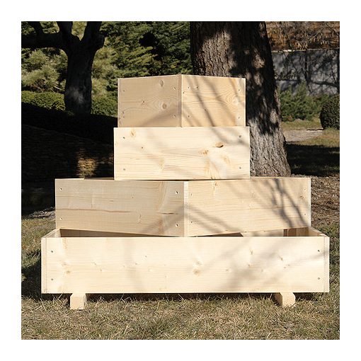 4 szintes növénypiramis teraszra, erkélyre-lapraszerelve- 120 cm x 120 cm x 80 cm – kerti magaságyás korlát