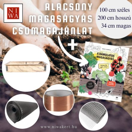NIWA Alacsony Magaságyás Csomag Könyvvel– 100×200×34 cm – lapraszerelt