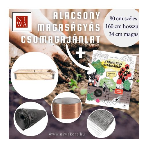 NIWA Alacsony Magaságyás Csomag Könyvvel– 80×160×34 cm – lapraszerelt