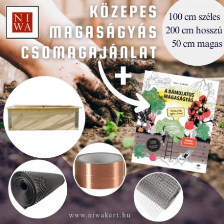 NIWA Közepes Magaságyás Csomag Könyvvel– 100×200×50 cm – lapraszerelt