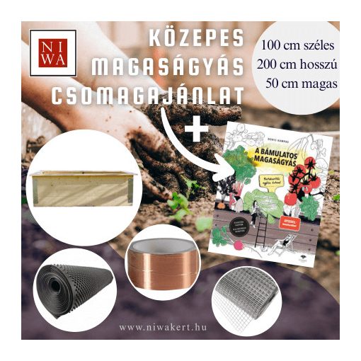NIWA Közepes Magaságyás Csomag Könyvvel– 100×200×50 cm – lapraszerelt