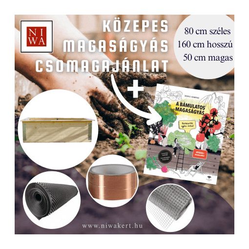 NIWA Közepes Magaságyás Csomag Könyvvel– 80×160×50 cm – lapraszerelt